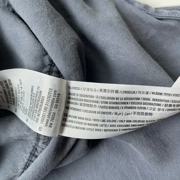 Abercrombie & Fitch Blue Gray Button Down Utility Shirt Xsmall Women’s - Picture 9 of 10